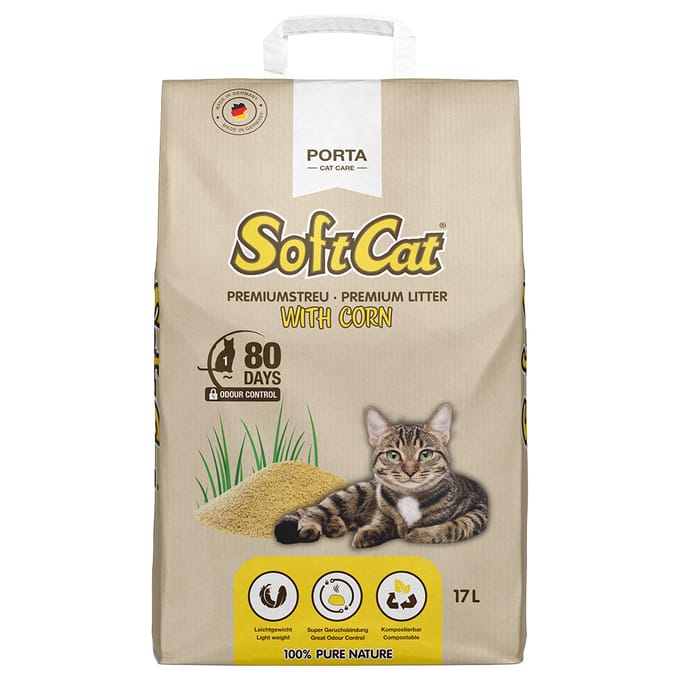 SoftCat CORN kattenbakvulling - perfecte klontvorming 17L