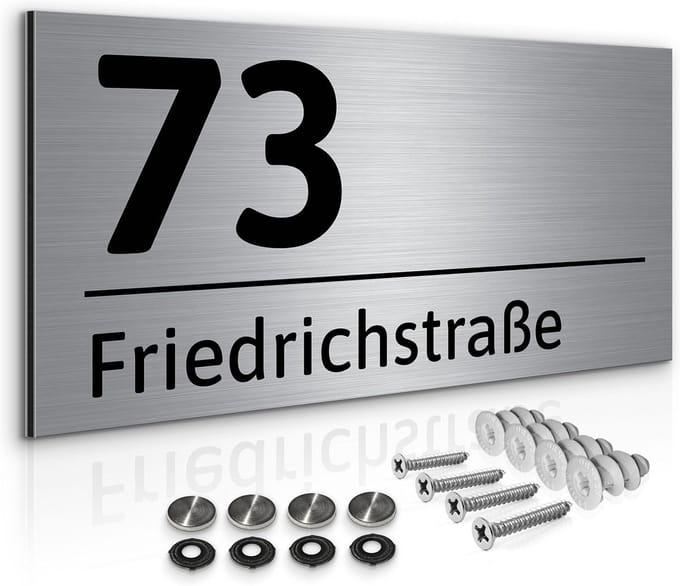 Gepersonaliseerd Huisnummerbord Dibond Weerbestendig Br. 42xH. 21 cm
