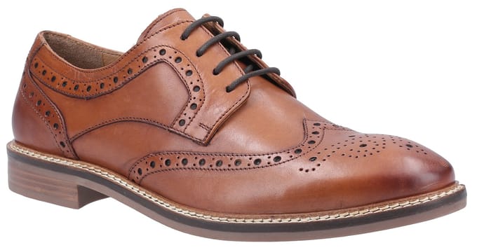 Hush Puppies Bryson Leren Heren Tan Brogues Schoenen