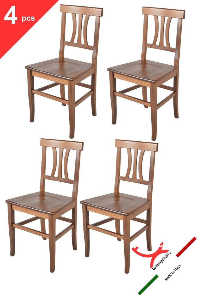 Tommychairs Artemisia - Eetkamerstoelen - Set van 4 - Licht Walnoot - Hout