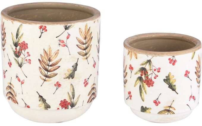 Dekoratief | Set 2 Bloempots 'Berry Bash', keramiek, 16x16x17cm | A260136