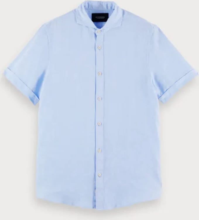 Scotch & Soda Linnen Overhemd - Blauw - Maat S