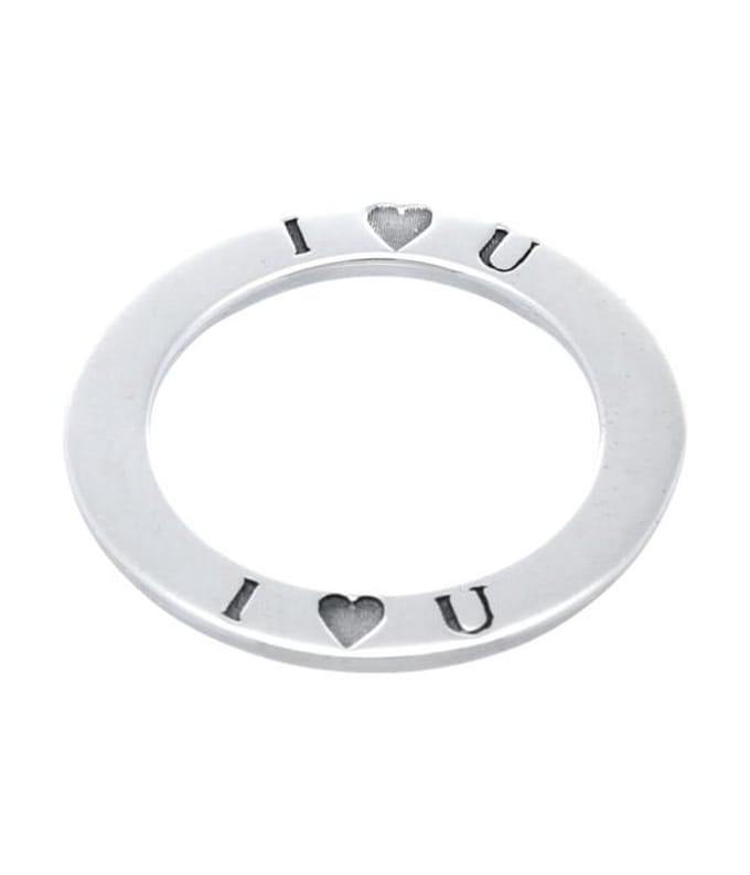 Zilveren Tekstring I LOVE YOU kettinghanger