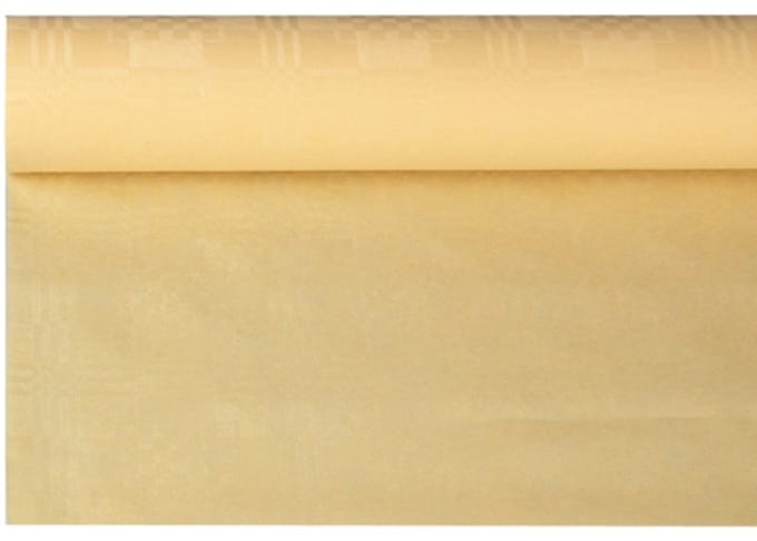 12x Tafelkleed papier met damastprint 8 m x 12 m creme