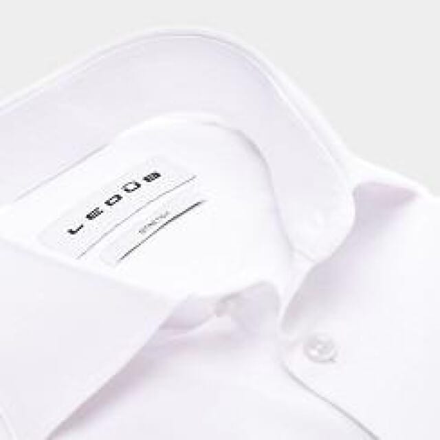 Ledub modern fit overhemd - popeline - wit - Strijkvriendelijk - Boordmaat: 48