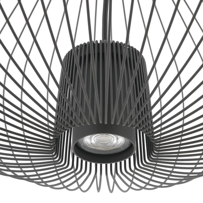 Nowodvorski Lighting Hanglamp Pumpkin L, donkergrijs, Ø 70 cm, metaal, GU10