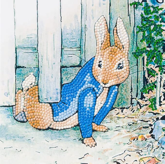 Crystal Card kit Peter Rabbit under the fence (partial) 18 x 18 cm.