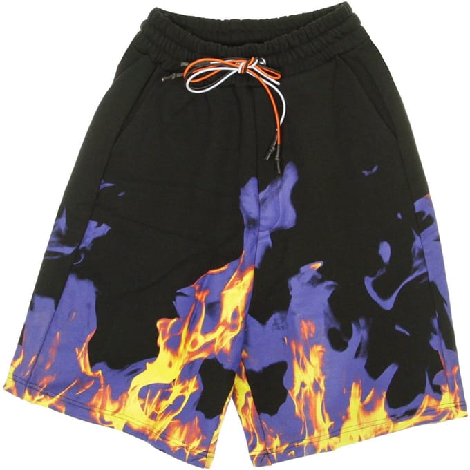 Multi Flames zwarte trainingsbroek voor heren
