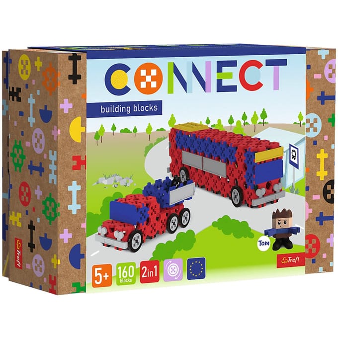 Trefl bouwblokken Connect M Bus Pick-up FSC Mix 70% speelgoed.