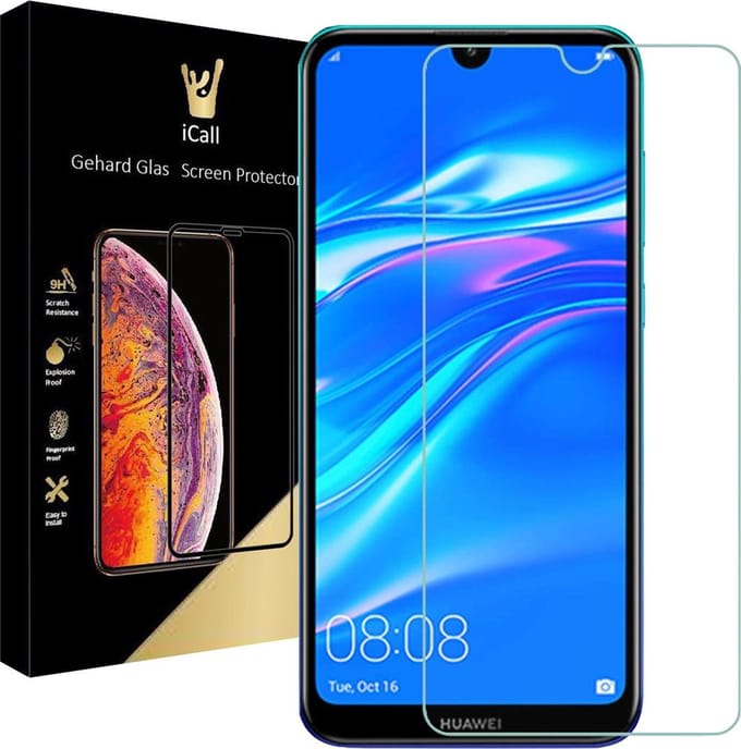 Screenprotector geschikt voor Huawei Y7 (2019) - Tempered Glass Gehard Glas - Case Friendly