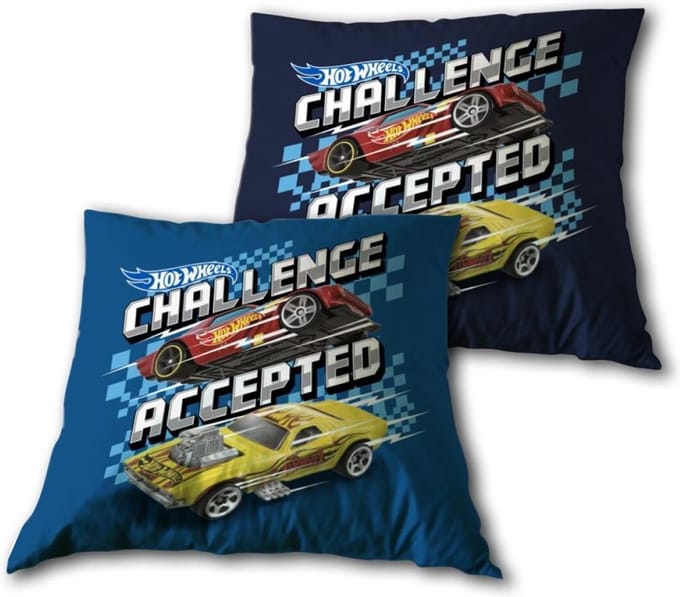 Hot Wheels Sierkussen, Challenge Accepted - 35 x 35 cm - Polyester