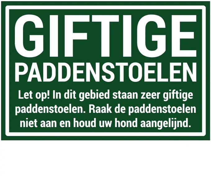 Giftige paddenstoelen sticker | 45 x 30 cm