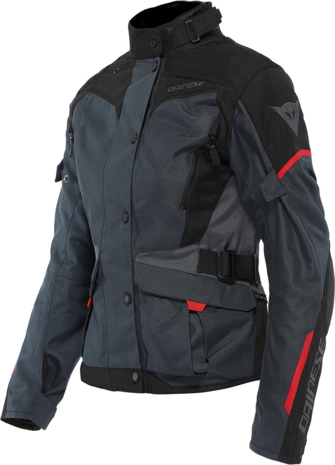 Dainese Tempest 3 D-Dry Jas Dames Ebony Zwart Lava Rood - Jas