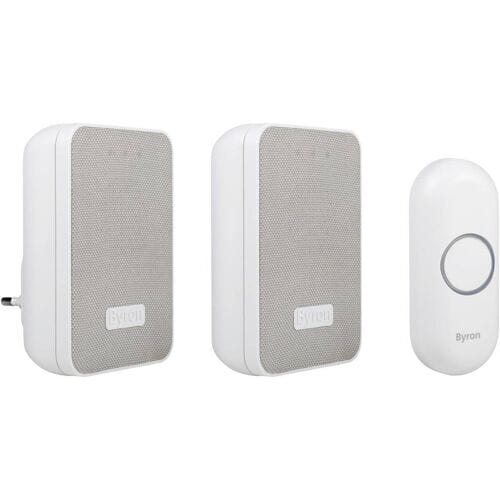 Byron DBY-22324 - Deurbel Draadloze set - 150m Bereik - IP44 waterdicht - Wit