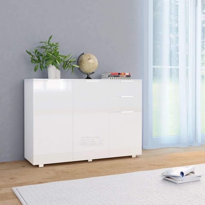 Medina Dressoir 107x35x76 cm hoogglans wit