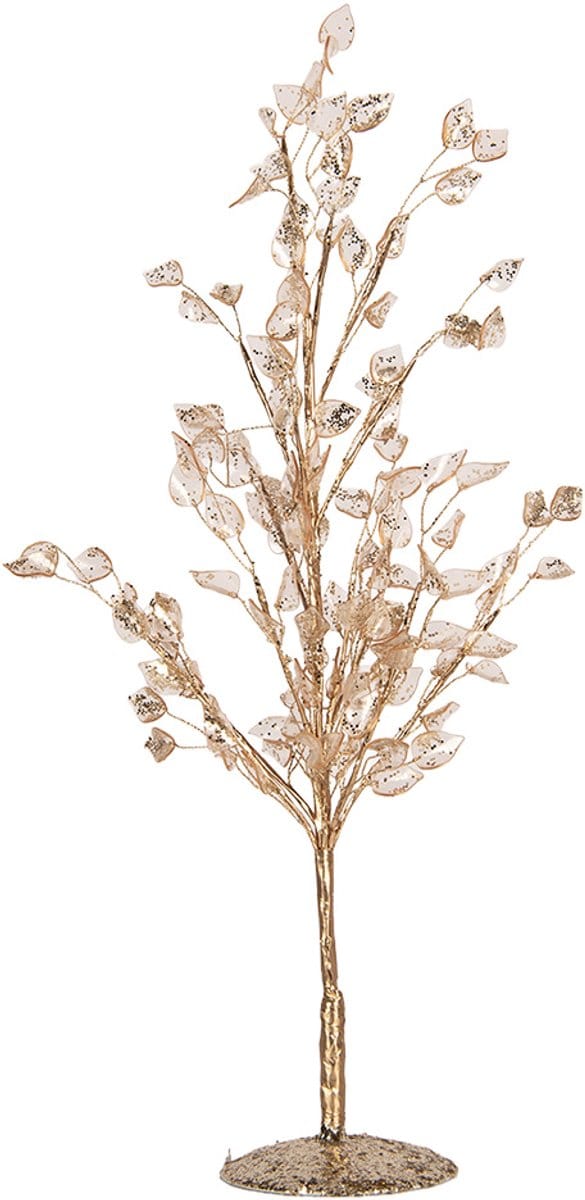 Clayre & Eef Decoratie Boom 9x9x45 cm Goudkleurig Metaal