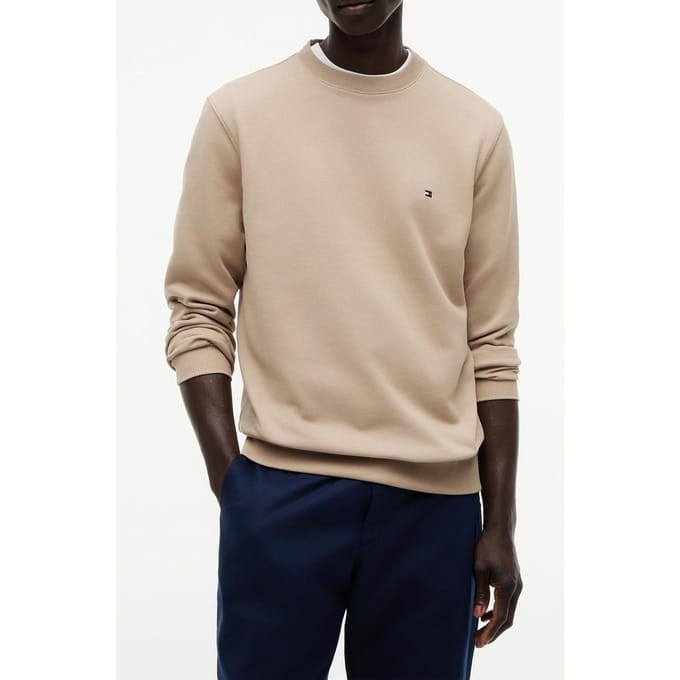 Tommy Hilfiger Essential Terry Crew Batique Khaki Größe: S | Pullover Outlet | Herren | Braun