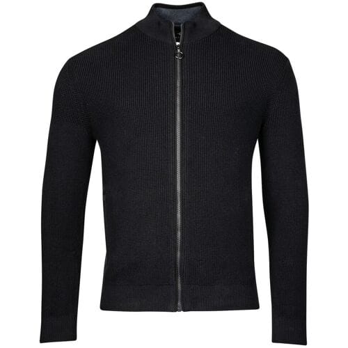 Baileys Vest Zip Allover Structure Knit Navy / male