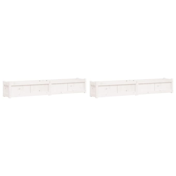 vidaXL - Plantenbakken - 2 - st - cm - massief - grenenhout - wit