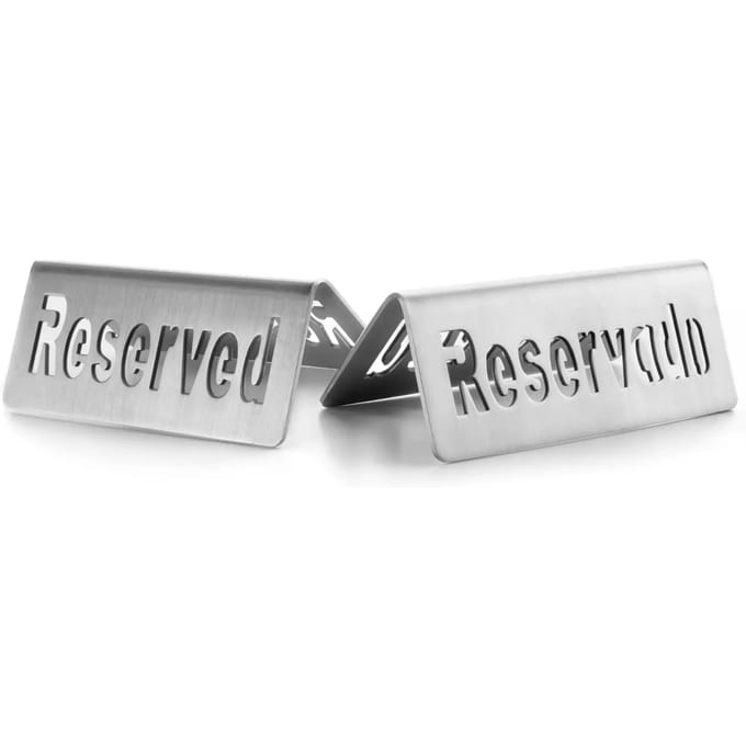 Roestvrijstalen reserveringsplaat Lacor