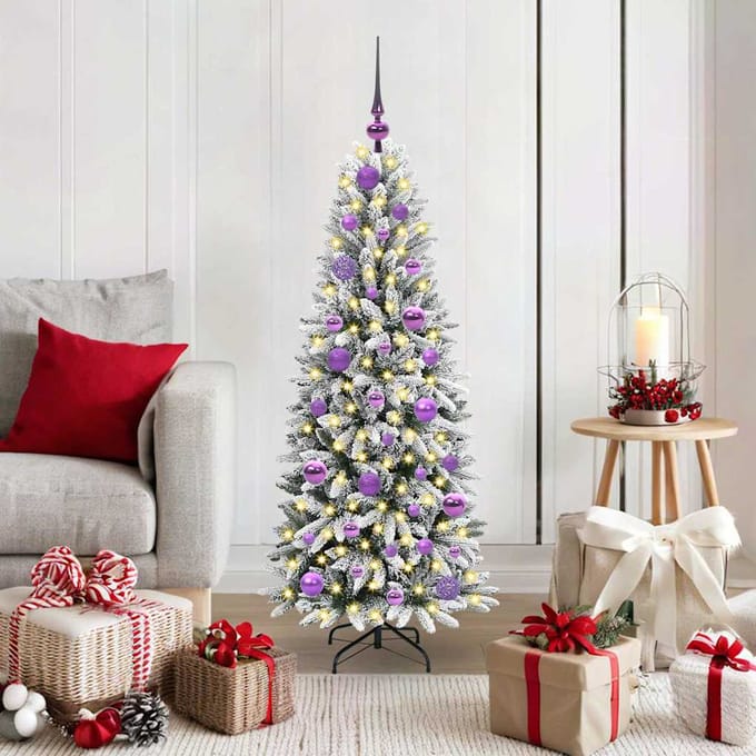 vidaXL - Kunstkerstboom - Wit - 120 - cm - PVC - en - plastic - en - staal - en - PE
