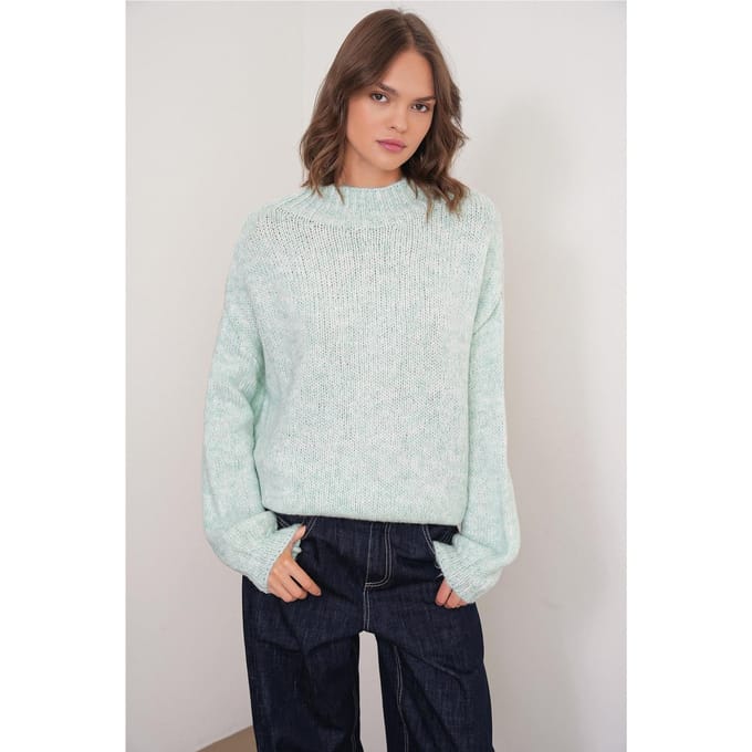 Relaxed Fit Crew Neck Dikke Gebreide Trui