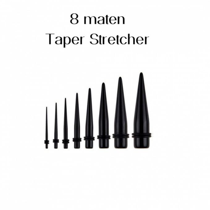 8 maten Taper stretcher 1.6 mm- 8 mm - Charme Bijoux