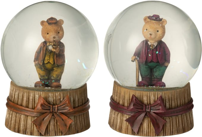 J-Line decoratie waterbal Beer - polyresin - mix - 2 stuks