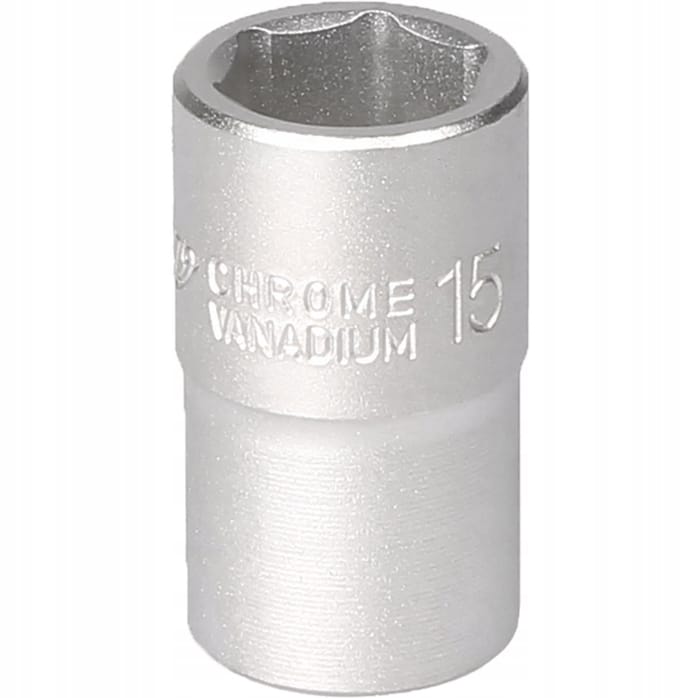 Dop 15mm 1/2" Zeskant 6-Zijdig Kort Chroom-Vanadium Staal MJW