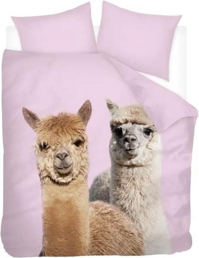 Snoozing Alpacas - Flanel - Dekbedovertrek - Lits-jumeaux - 260x200/220 cm - Multi kleur