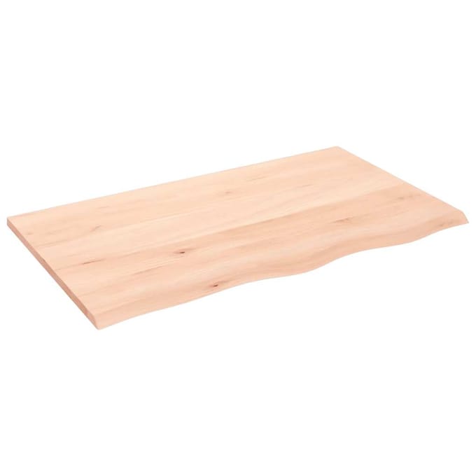 vidaXL - Wastafelblad - 100x60x2 - cm - onbehandeld - massief - hout