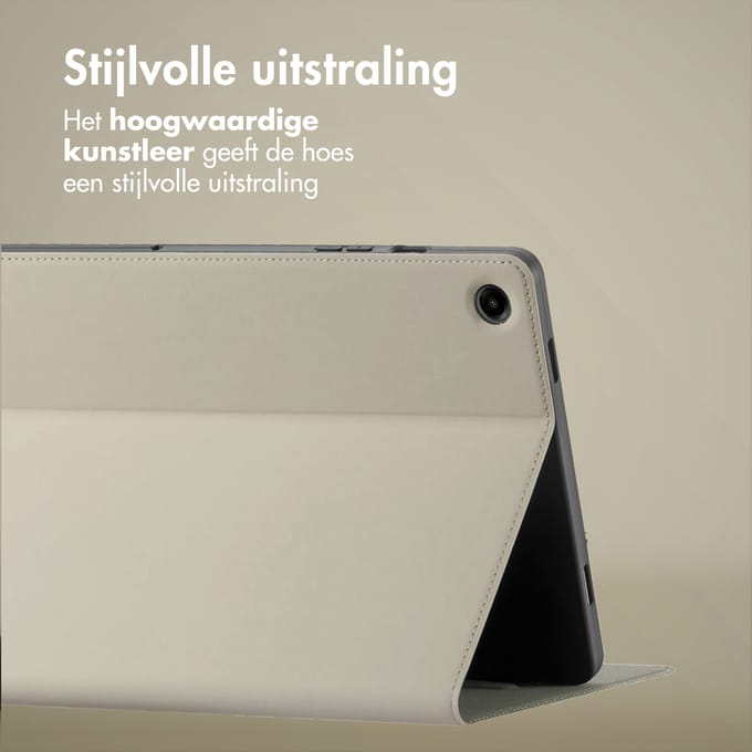 Accezz Tablet Hoes - Geschikt voor Samsung Galaxy Tab A11 Plus - Classic Tablet Case - Beige