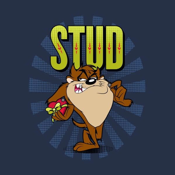 Looney Tunes Stud Taz Women's T-Shirt - Navy - M