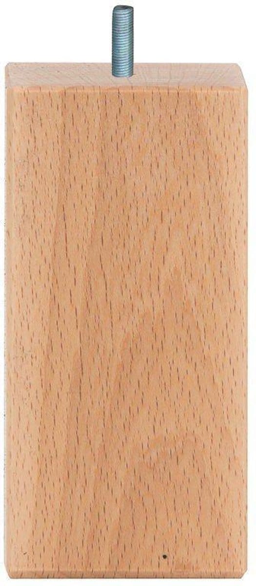 Vierkanten houten meubelpoot 12 cm (M8)