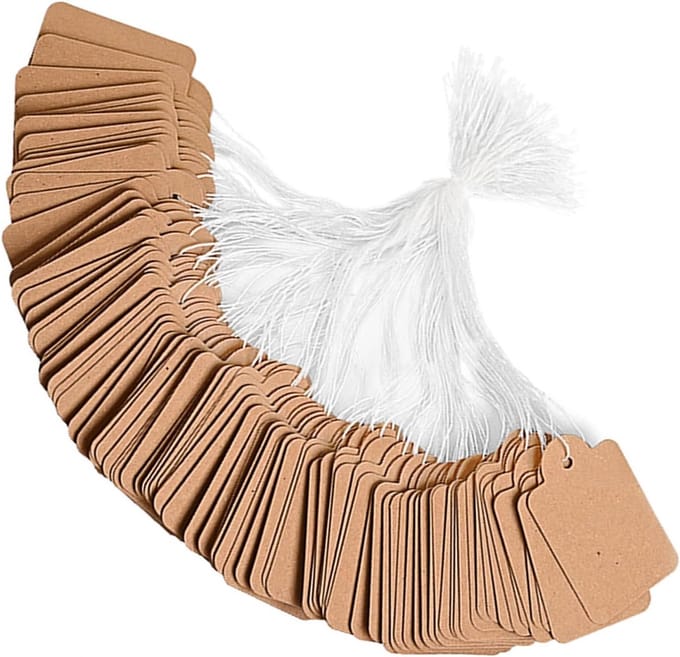 Solidchoice - Set van 200 Bruine Kraft Papieren Cadeaulabels met Touw