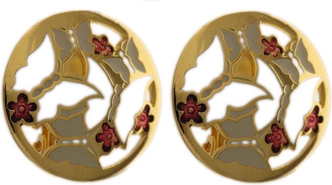 Behave - Oorclips dames - vlindermotief - wit - 2,5 cm