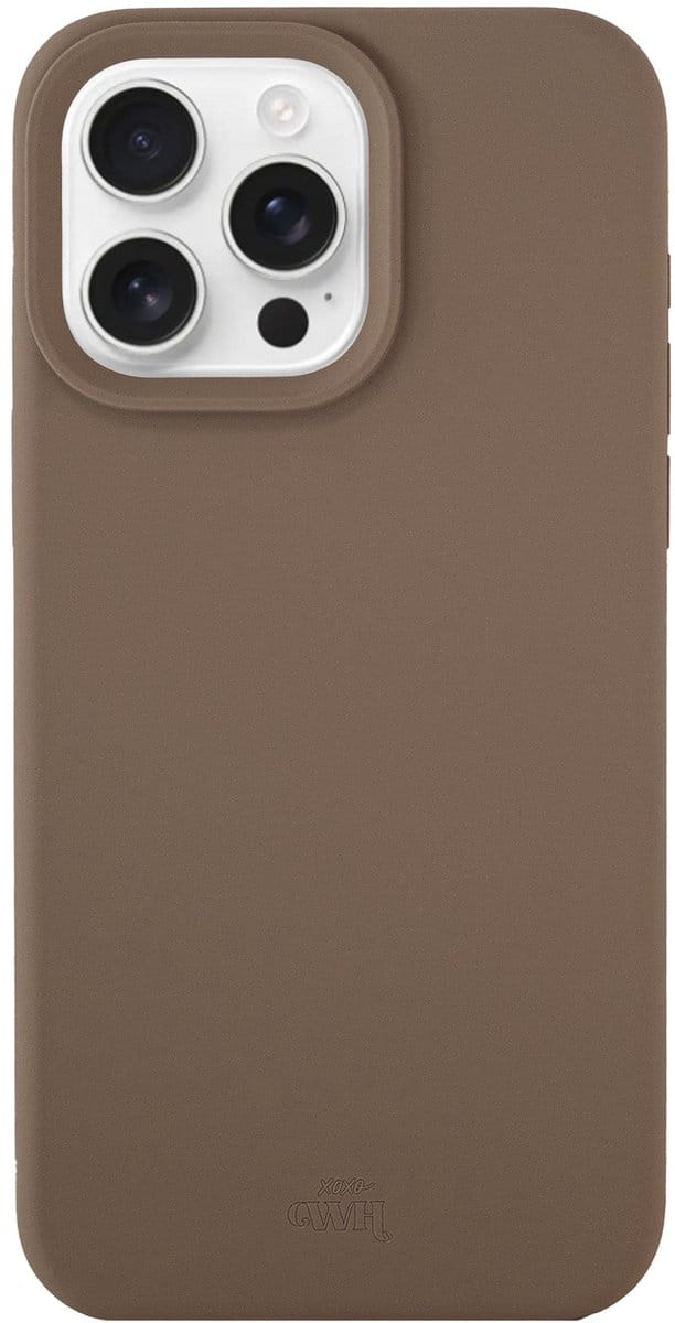 xoxo Wildhearts Shockproof Silicone Case Brown - geschikt voor iPhone 14 Pro Max - Backcover hoes - Bruin Siliconen - Optimale bescherming - Verhoogde camera rand - Bruin