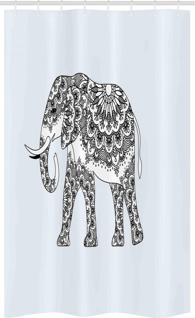 ABAKUHAUS Mandala Douchegordijn – 120 x 180 cm – Polyester, Waterafstotend