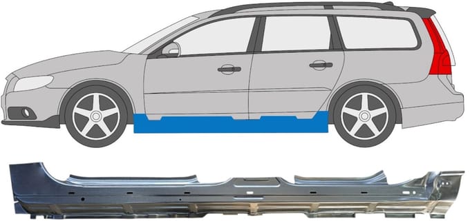 Volledige dorpel voor Volvo V70 2007-2016 / Links