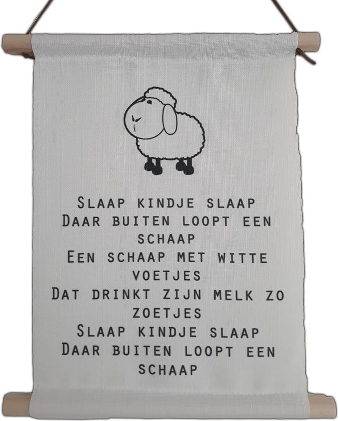 Textielposter babykamer Slaap kindje slaap