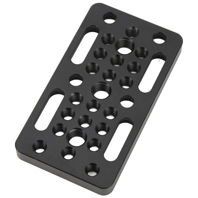 Camera Kaasplaat Camera Eenvoudige Montageplaat met 1/4in 3/8in Schroefgat voor Camera Cage Bovenkant black
