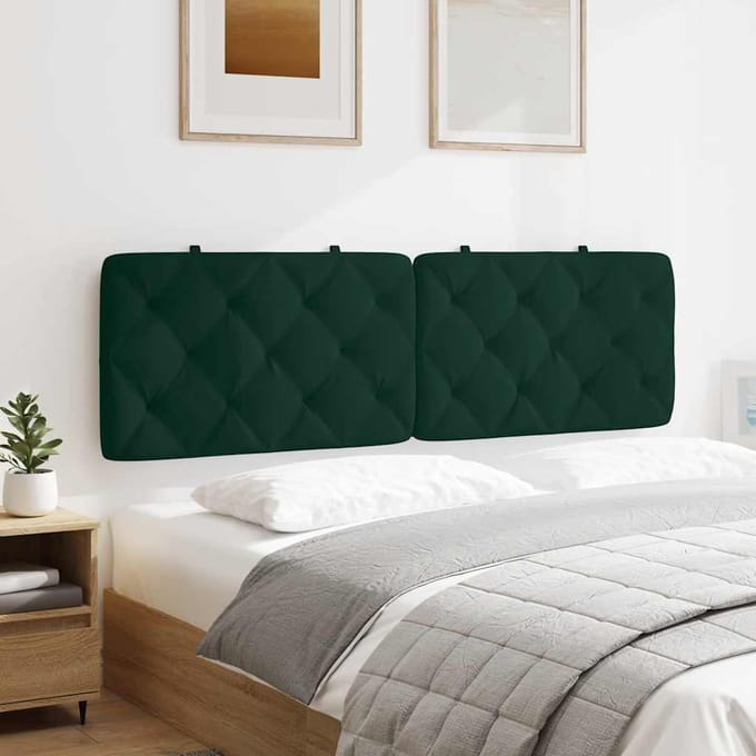vidaXL - Hoofdbordkussen - 160 - cm - fluweel - donkergroen