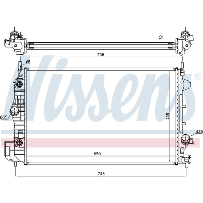Radiator, motorkoeling NISSENS 63113A
