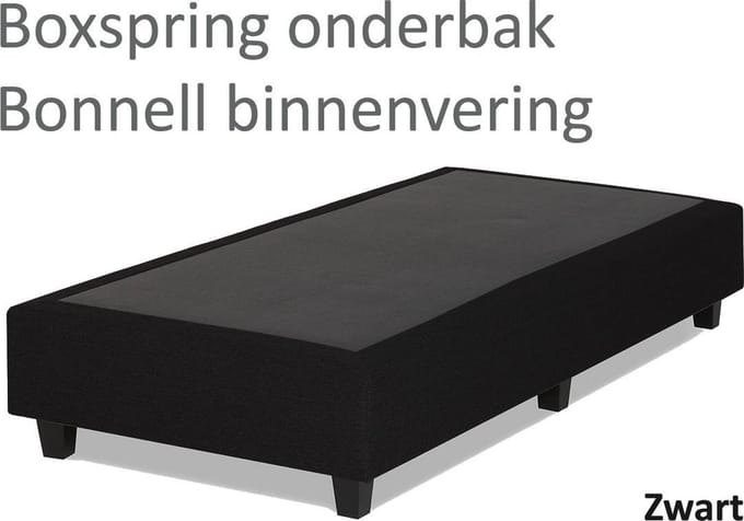 Boxspringonderbak Bonnell binnenvering 90 x 210 cm, Zwart | Losse boxspring | Boxspring bedbodem | Boxspring onderstel | Bonnellboxspring | Springbox | Boxspring zonder matras