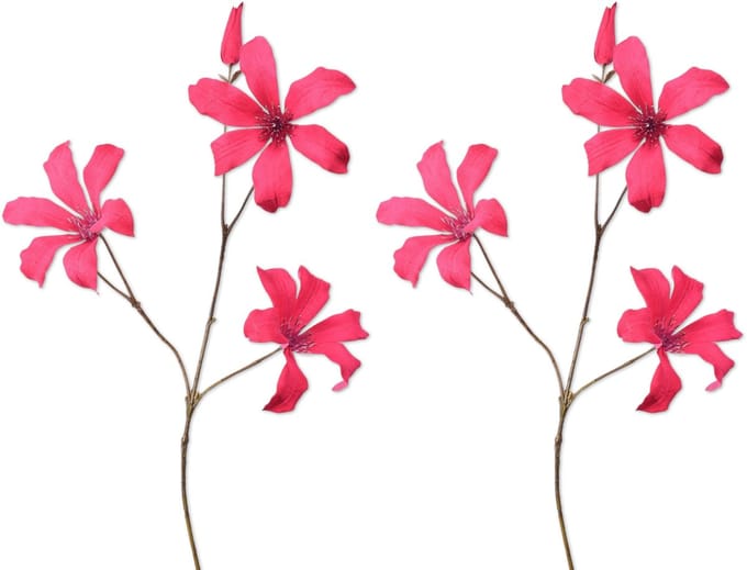 Viv! Home Luxuries Clematis - 2 stuks - kunstbloem - roze - 73cm