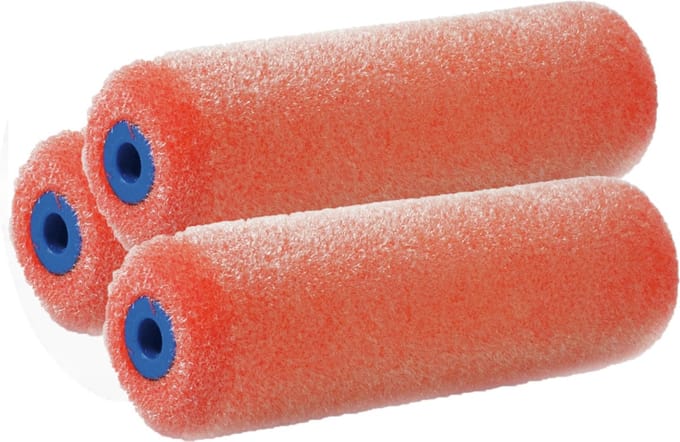Set van 3x stuks structuur verfrollers schuimroller 2,5 x 10 cm - Verfspullen - Schildersbenodigheden