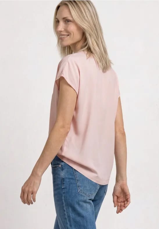 Blouse met losse schouders en gespleten hals
