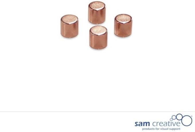 Sam Creative Whiteboard Magneten - Cylinder - 10 mm - Metallic - Brons - 4 stuks