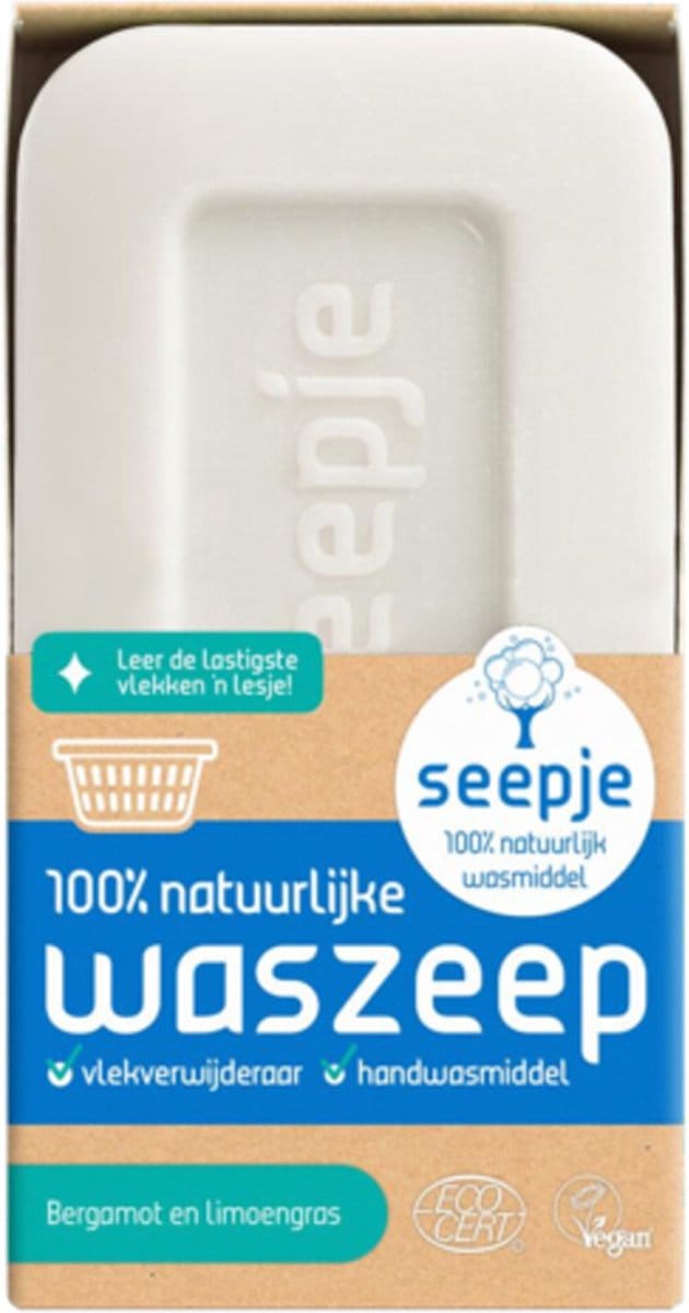 Seepje Waszeep Blok/Vlekverwijderaar - Bergamot & Limoengras - 120 gr