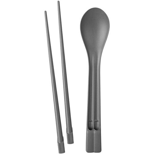 GGM Gastro (30 Stück) Mehrweg-Essstäbchen-Löffel-Set - Grau